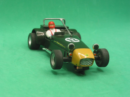 1/32 SLOT CAR  LOTUS 7 GREEN #12 PENELOPE PITSTOP CHASSIS RUNS SUPERBLY - Image 5
