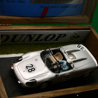 MODELANT SLOT CARS hand made in Barcelona PORSCHE 718 W-RS  Edgar Barth/Herbert  Linge  silver #28 lm 1963 mint in its stunning wooden box