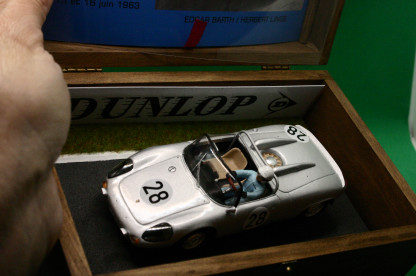 MODELANT SLOT CARS hand made in Barcelona PORSCHE 718 W-RS  Edgar Barth/Herbert  Linge  silver #28 lm 1963 mint in its stunning wooden box
