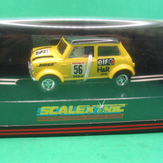 SCALEXTRIC C2104 YELLOW MINI #56 MINT BOXED IN ORIGINAL CRISP BLACK BOX WITH YELLOW END LABEL COLLECTORS CONDITION