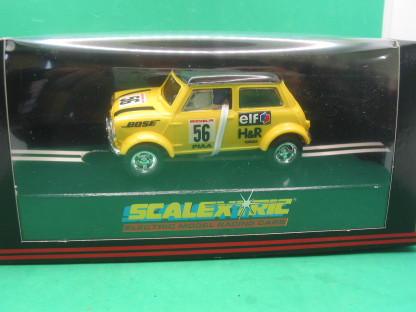 SCALEXTRIC C2104 YELLOW MINI #56 MINT BOXED IN ORIGINAL CRISP BLACK BOX WITH YELLOW END LABEL COLLECTORS CONDITION