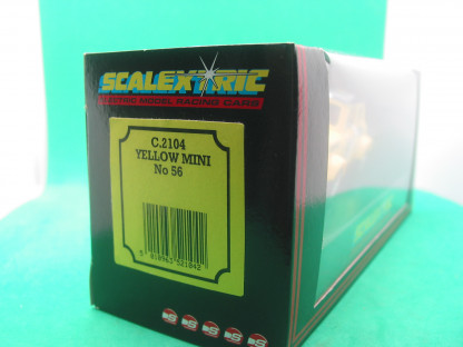 SCALEXTRIC C2104 YELLOW MINI #56 MINT BOXED IN ORIGINAL CRISP BLACK BOX WITH YELLOW END LABEL COLLECTORS CONDITION - Image 3