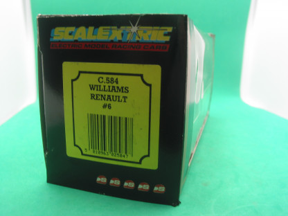 SCALEXTRIC C584 WILLIAMS RENAULT #6  MINT BOXED IN ORIGINAL CRISP BLACK BOX WITH YELLOW END LABEL COLLECTORS CONDITION - Image 3