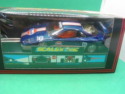 SCALEXTRIC  C589 FERRARI F40 GULF   MINT BOXED IN ORIGINAL CRISP BLACK BOX WITH YELLOW  END LABEL  COLLECTORS CONDITION
