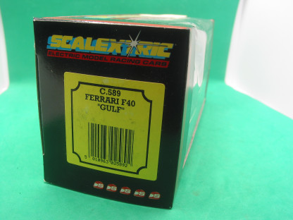 SCALEXTRIC  C589 FERRARI F40 GULF   MINT BOXED IN ORIGINAL CRISP BLACK BOX WITH YELLOW  END LABEL  COLLECTORS CONDITION - Image 3