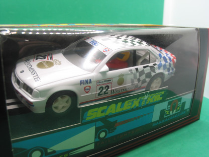 SCALEXTRIC C462 BMW 318i WESTMINSTER #22  MINT BOXED IN ORIGINAL CRISP BLACK BOX WITH YELLOW END LABEL COLLECTORS CONDITION - Image 3