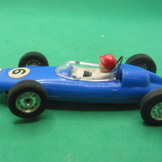 TRIANG SCALEXTRIC C72   FORMULA JUNIOR BRM BLUE #6 WHITE NOSE NEW REAR TYRES