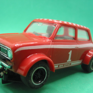 DELETED SCALEXTRIC C122 MINI 1275 GT TYPE 2 WITH TAMPO PRINTED STRIPES RED  VG+ UNBOXED (Copy)