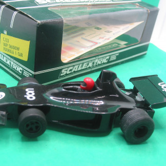 DELETED SCALEXTRIC C123 UOP SHADOW F1 BLACK MIT BOXED WITH INSTRUCTIONS, SPARE BRADES, TRANSFER SHEET