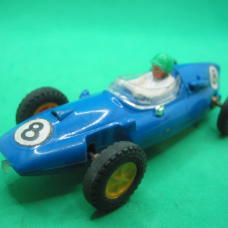 VINTAGE TRIANG SCALEXTRIC C58 COOPER T53 BLUE #8 Round pin guide running well vg+ unboxed