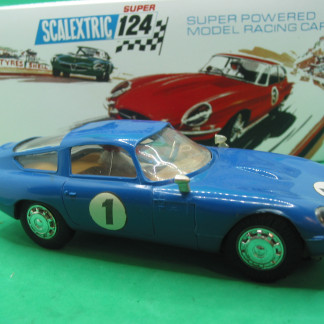 VINTAGE Scalextric 24c/100 Super 124 Alfa Romeo GT 1/24th Sale  nice condition , the near side mirror is not correct and the box is Repro vg