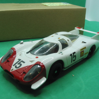SLOT KIT  PORSCHE 917 LH #15 built to a very high standard by Chris Deco  Running a Fly Chassis Body probably Top Slot white #15  red nose  stunning slot car