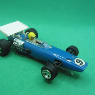 VINTAGE TRIANG SCALEXTRIC C37 BRM H16 BLUE repro tyres  and one of the engine covers runs well very good condition