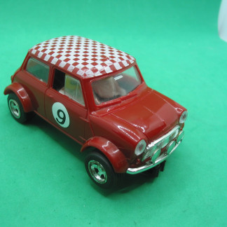SCALEXTRIC C7 MINI COOPER TYPE 5 RED Repro rear tyres so runs well vg unboxed
