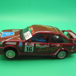 SCALEXTRIC C408 FORD SIERRA COSWORTH SYNTRON X WORKING LIGHTS NEW TYRES FITTED UNBOXED VERY GOOD
