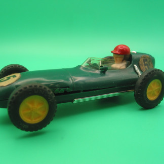 VINTAGE TRIANG SCALEXTRIC C54 Lotus 16 type 1 green #5 Big Head Loop braid , One of the earliest plastic scalextric cars - Dating from 1960 all original -  note all the motor mounts are intact (so often broken on these early cars ) vg