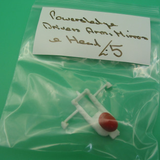 SCALEXTRIC ORIGINAL SPARE POWERSLEDGE DRIVERS ARMS MIRRIRS AND HEAD RED HELMET- (REF50)