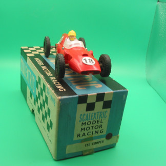 VINTAGE TRIANG SCALEXTRIC C58 COOPER RED ROUND PIN GUIDE DEEP RED COLOUR WITH NO MARKS OUTSTANDING CONDITION BOX AND INSTRUCTIONS EXC