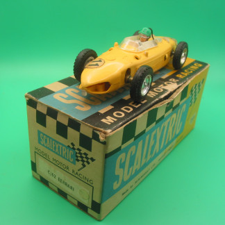 VINTAGE TRIANG SCALEXTRIC C62 FERRARI 156 SHARKNOSE YELLOW REPRO EXHAUSTS NICE CONDITION NO MARKS ORIGINAL BOX VG+B