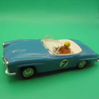VINTAGE TRIANG SCALEXTRIC C75 MERCEDES 190SL BLUE LATER VERSION POST 1968 REPRO TYRES AND FRONT BUMPER VG+
