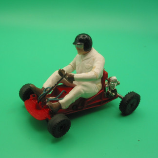 VINTAGE TRIANG SCALEXTRIC K1 GO KART DARK RED original engines with carbs intact vg unboxed