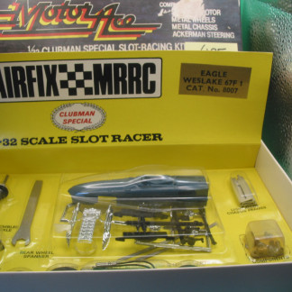 AIRFIX MRRC MOTOR ACE 8007 EAGLE WESTLAKE 67F 1 1/32 CLBMAN SPECIAL SLOT RACING KIT SLIMLINE MOTOR METAL WHEELS METAL CHASSIS ACKERMAN STEERING MINT SEALED INSIDE , THE OUTER BOX SHOWS SOME SIGNS OF ITS AGE - SEE PICTURES - AMAZING OPPORTUNITY (Copy)
