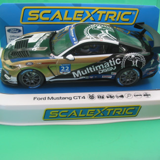 SCALEXTRIC C4403 FORD MUSTANG GT4 CANADIAN GT 2021 MULTIMATIC MOTORSPORT BNIBDPR  GOLD/BLACK #22