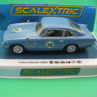 SCALEXTRIC C4599 ASTON MARTIN DB5 BLUE AND YELLOW HISTORIC GT RACING BNIB