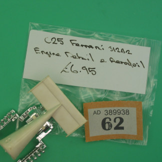 SCALEXTRIC ORIGINAL SPARE C25 FERRARI 312B2 ENGINE DETAIL AND AEROFOIL REF 62