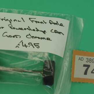 SCALEXTRIC ORIGINAL FRONT AXLE FOR POWERSLEDGE CAM GOOD CHROME ON WHEELS  REF 74