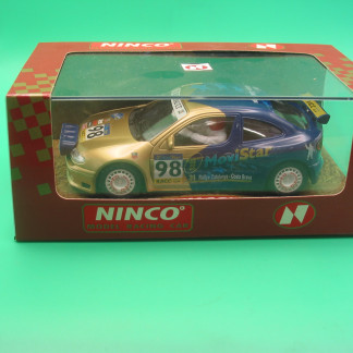 NINCO 50161  RENAULT MEGANE BLUE/GOLD #98   RALLYE CATALUNYA COSTA BRAVA 1998  BNIB SMALL CRYSTAL EARLY BOX  SCALEXTRIC COMPATIBLE