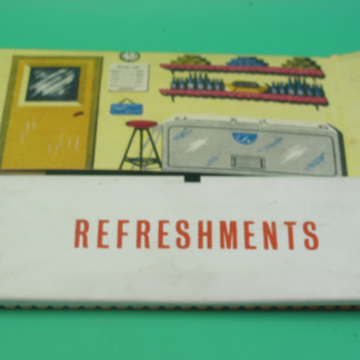 SCALEXTRIC ORIGINAL REFRESHMENT KIOSK CARD INSERT AND ROOF CANOPY