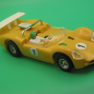 VINTAGE TRIANG SCALEXTRIC C3 JAVELIN YELLOW NEW REAR TYRES FITTED SO RUNS WELL VG UNBOXED