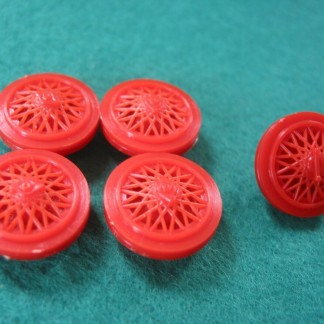 RL102 REPRO Scalextric RED WHEELS X 4 + SPARE C65 ALFA C306 BENTLEY C96 AUTO UNI